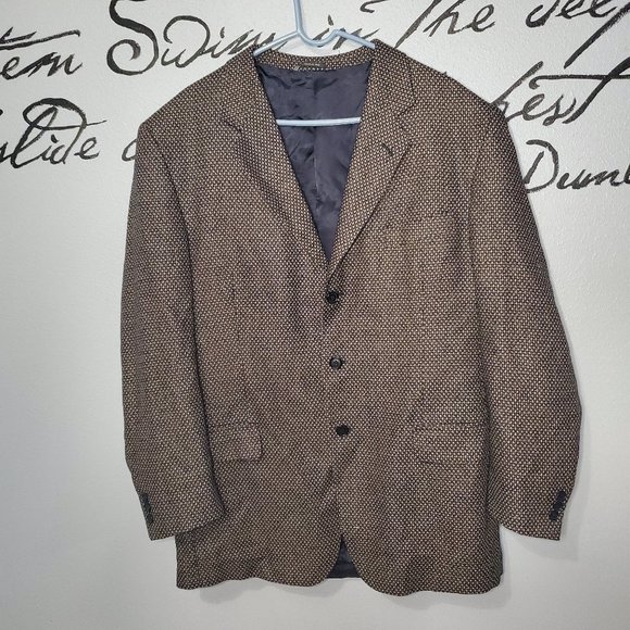 Vintage Brown Barcelino Made in Italy Jacket Blazer Tailored by Pancaldi & B - Picture 1 of 6